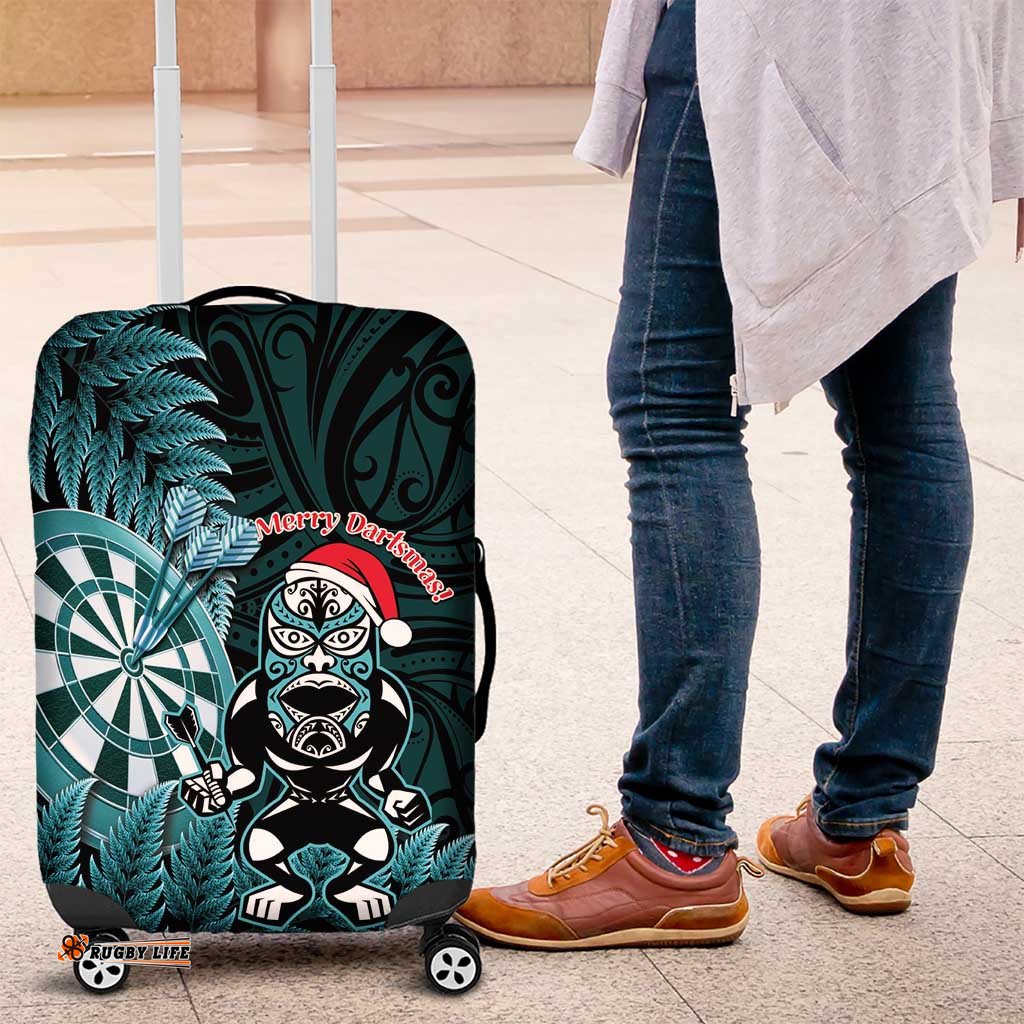 New Zealand Darts Christmas Luggage Cover Maori Fern Merry Dartsmas LT14