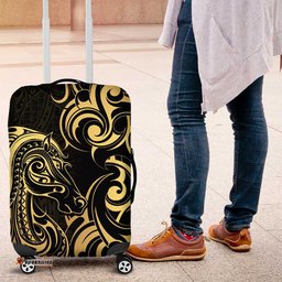Gold And Black Aoteara Horse Racing Luggage Cover NZ Maori Pattern LT14