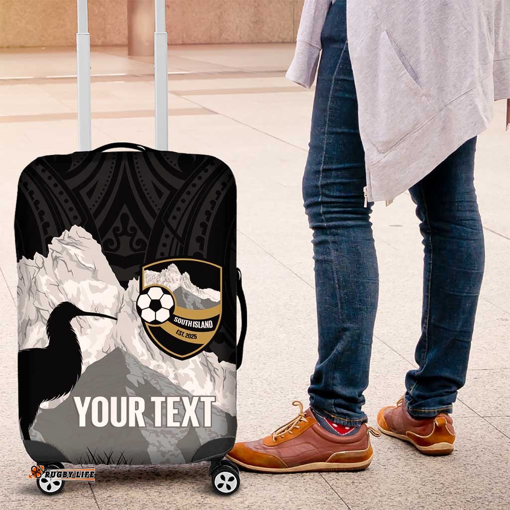 New Zealand South Island Football Custom Luggage Cover Aoraki Mount Cook With Kiwi Maori Pattern LT14