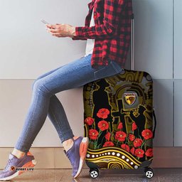 Hawthorn Hawks ANZAC Day Luggage Cover Indigenous Dot Art with Poppy Flower Tribute TS04