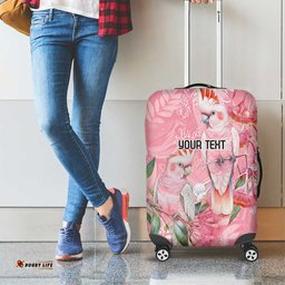 Personalised Galah Cockatoo Eucalyptus Flowers Luggage Cover Australian Breast Cancer Spirit LT9