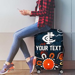 Personalized Carlton Blues Luggage Cover Aboriginal Dot Painting Graffiti Style TS04