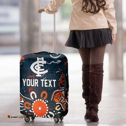 Personalized Carlton Blues Luggage Cover Aboriginal Dot Painting Graffiti Style TS04