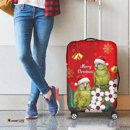 New Zealand Kakapo Christmas Luggage Cover Owl Parrot Santa Sliver Fern Manuka - Red LT14