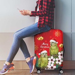 New Zealand Kakapo Christmas Luggage Cover Owl Parrot Santa Sliver Fern Manuka - Red LT14