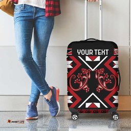 Personalised Aotearoa Waitangi Luggage Cover Taniko Motifs - Mania Gecko LT7