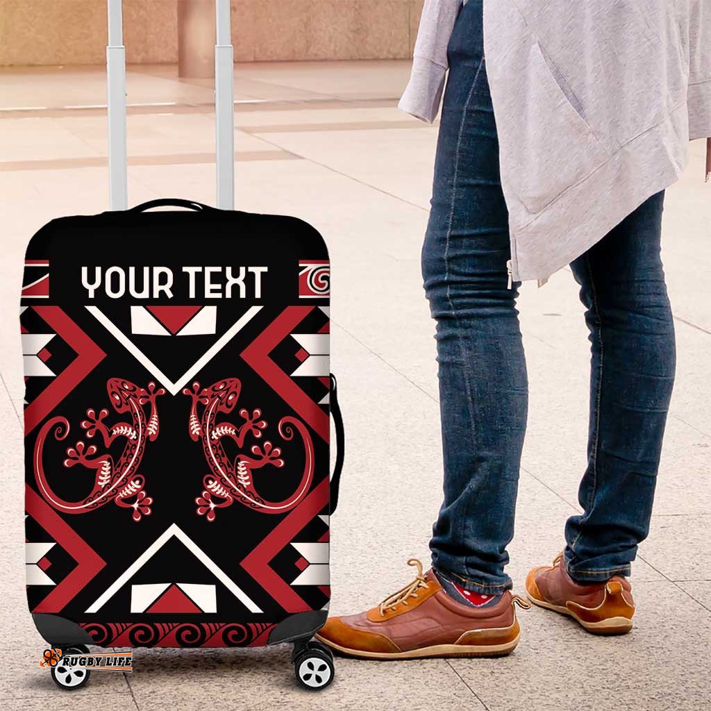 Personalised Aotearoa Waitangi Luggage Cover Taniko Motifs - Mania Gecko LT7