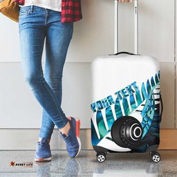 New Zealand Lawn Bowls Custom Luggage Cover Aotearoa Silver Fern Paua Shell LT14