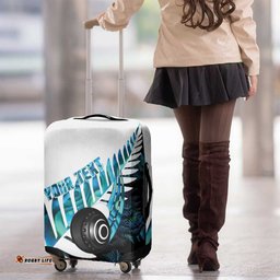 New Zealand Lawn Bowls Custom Luggage Cover Aotearoa Silver Fern Paua Shell LT14