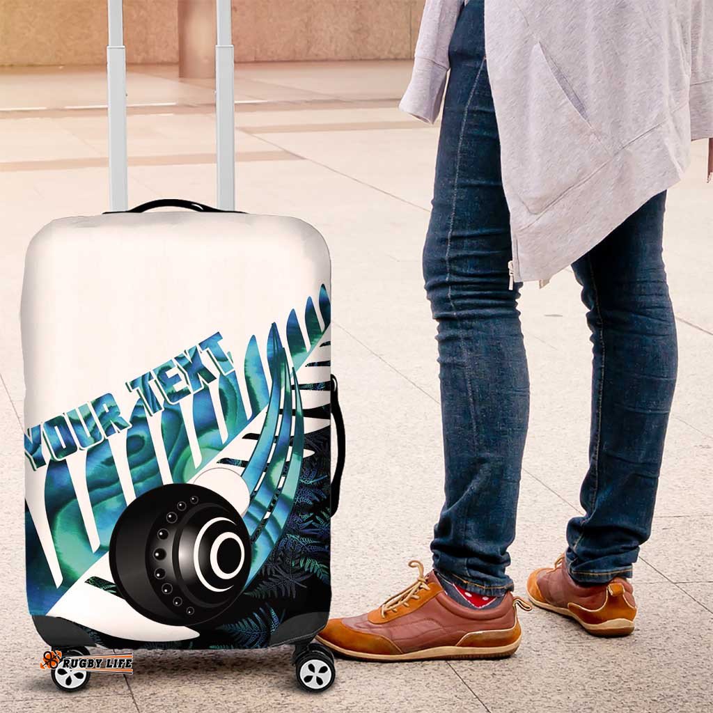 New Zealand Lawn Bowls Custom Luggage Cover Aotearoa Silver Fern Paua Shell LT14