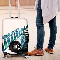 New Zealand Lawn Bowls Custom Luggage Cover Aotearoa Silver Fern Paua Shell LT14