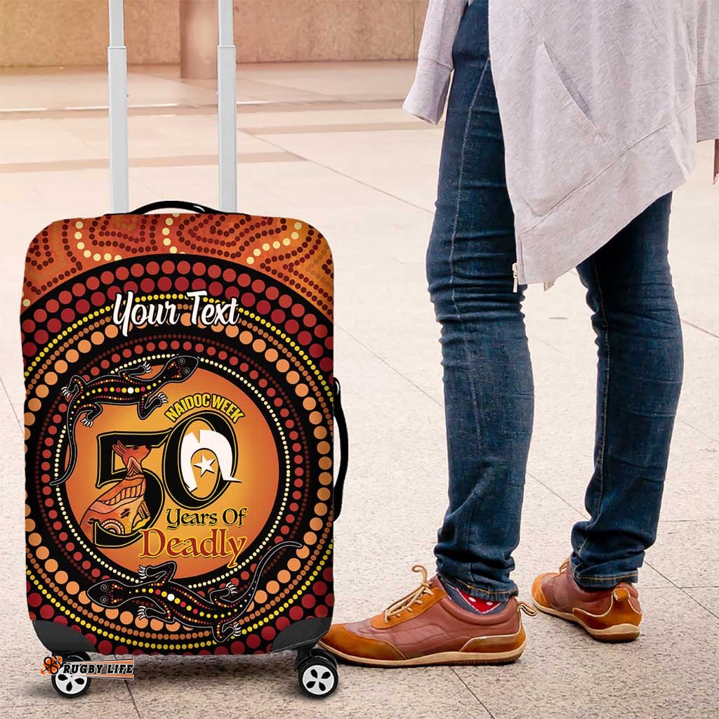 NAIDOC Week 2026 Personalised Luggage Cover 50 Years of Deadly Lizard Kangaroo Aboriginal Art LT14