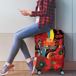 Gold Suns ANZAC Personalised Luggage Cover Lest We Forget Poppy Camo LT9