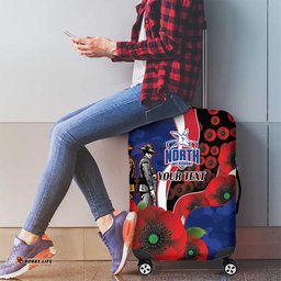North Kangaroos ANZAC Personalised Luggage Cover Lest We Forget Poppy Camo LT9