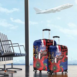 North Kangaroos ANZAC Personalised Luggage Cover Lest We Forget Poppy Camo LT9
