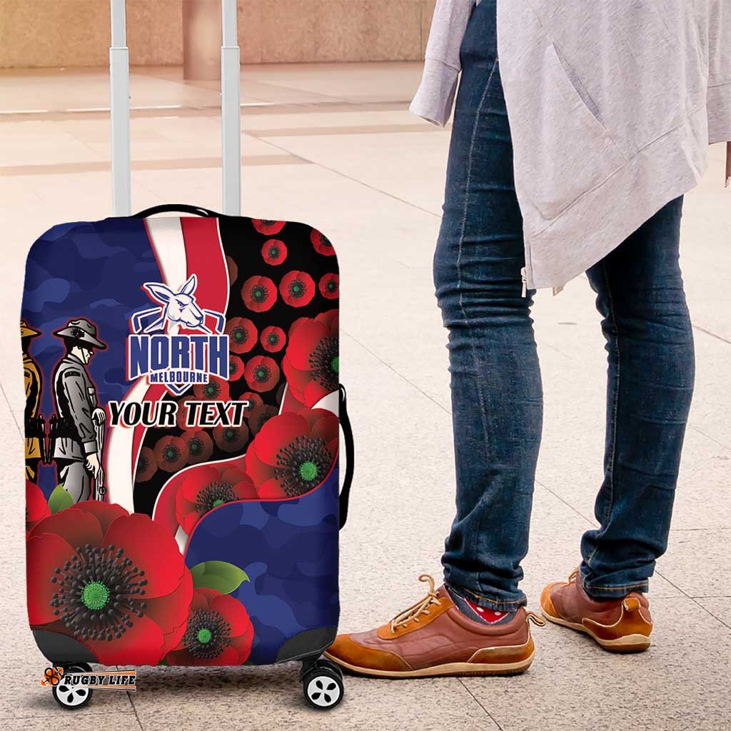 North Kangaroos ANZAC Personalised Luggage Cover Lest We Forget Poppy Camo LT9