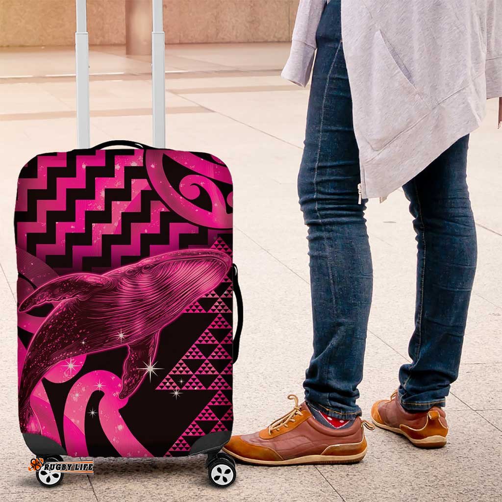 Humpback Whale Matariki New Zealand Luggage Cover NZ Maori Paikea Poutama Luxury Pink LT14