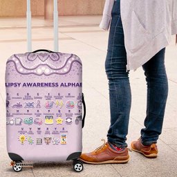 Epilepsy Awareness Alphabet Luggage Cover Purple Ribbon Butterfly Cute Style DT05