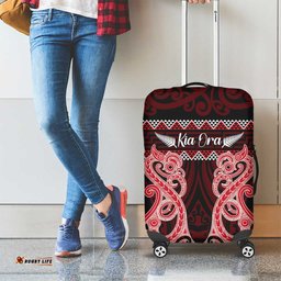Kia Ora New Zealand Luggage Cover Maori Language Week Whero Taniko Motif LT14