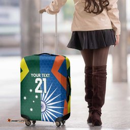 India vs Australia Custom Luggage Cover Blue vs Gold Cricket Heritage LT9