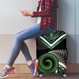 Koru Pounamu Aotearoa Luggage Cover Maori Paua Shell Mix Silver Fern LT14