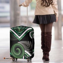 Koru Pounamu Aotearoa Luggage Cover Maori Paua Shell Mix Silver Fern LT14