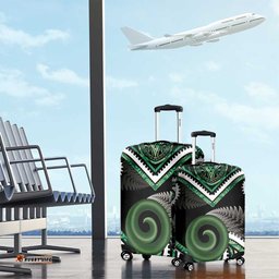 Koru Pounamu Aotearoa Luggage Cover Maori Paua Shell Mix Silver Fern LT14