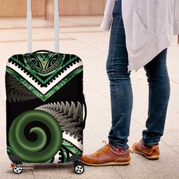 Koru Pounamu Aotearoa Luggage Cover Maori Paua Shell Mix Silver Fern LT14