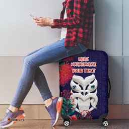 Maori Wheku Meri Kirihimete Personalised Luggage Cover All Blue Indigenous Maori Motif LT9