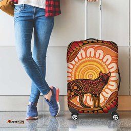 Indigenous Dingo Australia Luggage Cover Australian Aboriginal Art Proud LT14