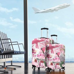 Personalised Australia Day Luggage Cover Pink Parrot Bird Opal Art LT9
