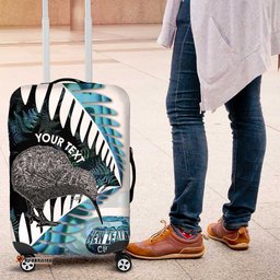 New Zealand Silver Fern Curling Personalised Luggage Cover Aotearoa Kiwi Ponga Paua Shell Version LT14