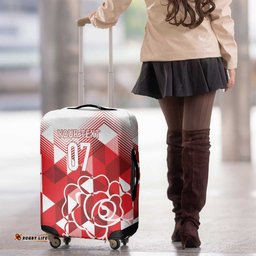 England Rugby Custom Luggage Cover Crystalised Red Rose LT7