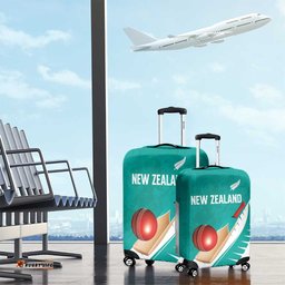 New Zealand Cricket Luggage Cover Kiwi Birds Haka Dance Turquoise Fern Sporty Style LT03