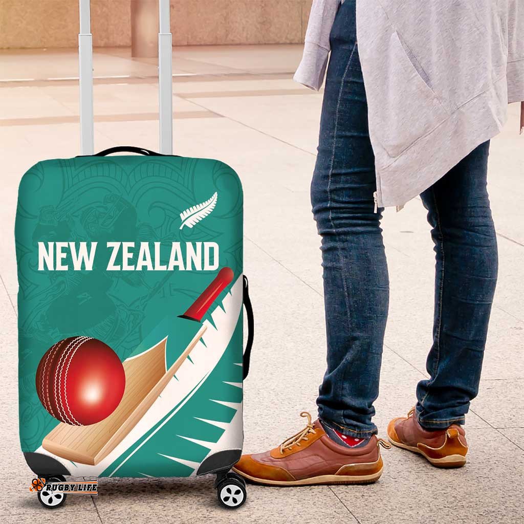 New Zealand Cricket Luggage Cover Kiwi Birds Haka Dance Turquoise Fern Sporty Style LT03