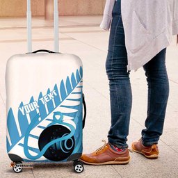 New Zealand Lawn Bowls Prostate Cancer Custom Luggage Cover Aotearoa Maori Silver Fern Blue Ribbon LT14