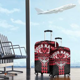Personalized Essendon Bombers Luggage Cover Polynesian Tribal Pattern Heritage Football TS04