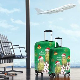 New Zealand Kakapo Christmas Luggage Cover Owl Parrot Santa Sliver Fern Manuka - Green LT14