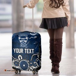 Personalized Geelong Cats Luggage Cover Aboriginal Dot Painting Graffiti Style TS04