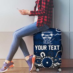 Personalized Geelong Cats Luggage Cover Aboriginal Dot Painting Graffiti Style TS04