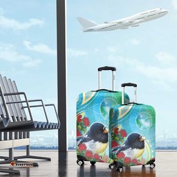 New Zealand Tomtit Luggage Cover Maori Koru With Pohutukawa Galaxy Style LT05