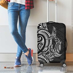 New Zealand Hammerhead Shark Luggage Cover Maori Haehae Mangopare Black LT14