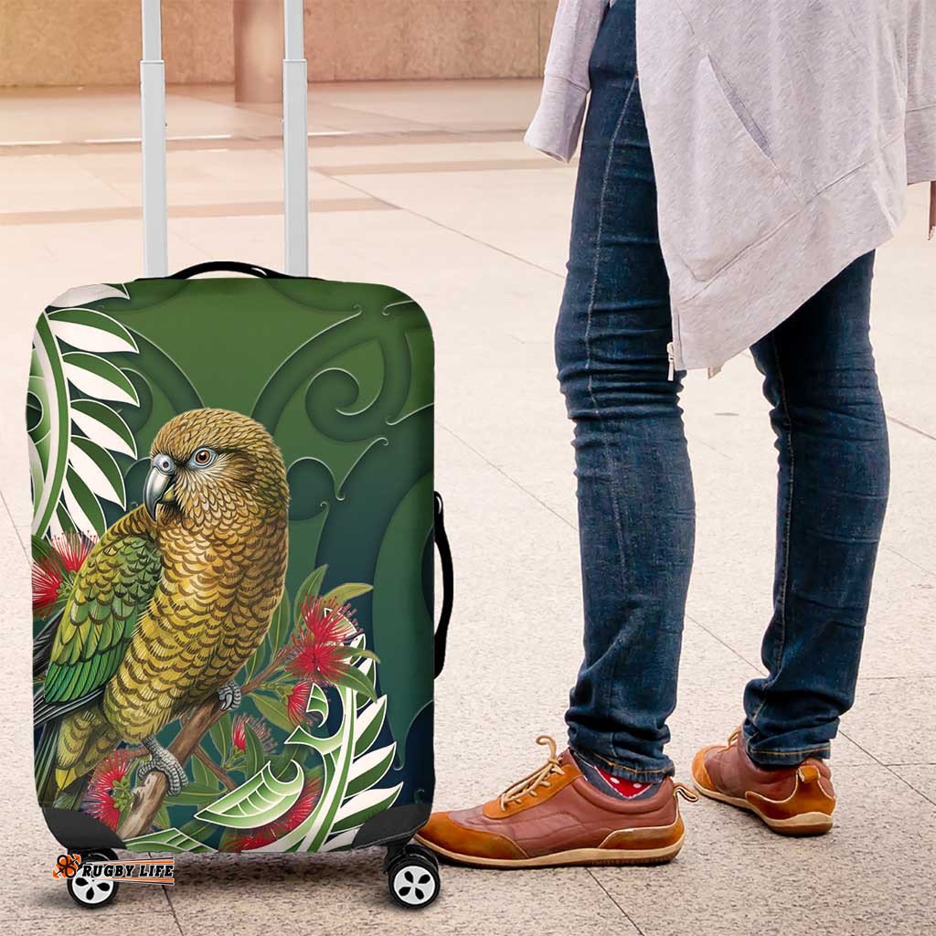 New Zealand Kea Bird Luggage Cover With Maori Koru Fern LT05