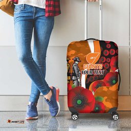 Greater Giants ANZAC Personalised Luggage Cover Lest We Forget Poppy Camo LT9