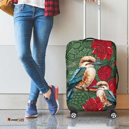 Kokaburra and Waratah Luggage Cover Aboriginal Art LT9