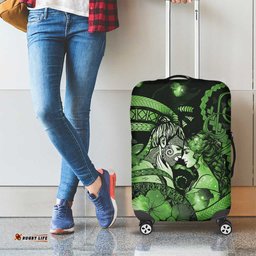 Maori Romantic Valentine Luggage Cover The Hongi Kiss Green Galaxy DT05