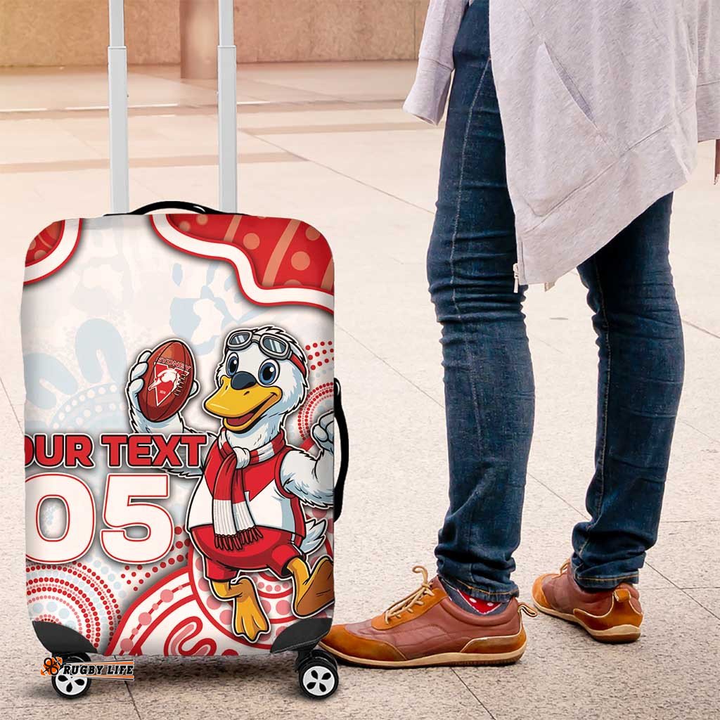 Custom Swans Football Luggage Cover Aboriginal Dot Art Pattern DT05