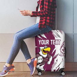 Personalized Manly Warringah Sea Eagles Luggage Cover Dynamic Lightning Mascot Rugby Australia TS04