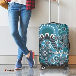 Personalised NAIDOC Week 50 Years Deadly Always Luggage Cover Teal Aboriginal Artwork Dot Painting LT9