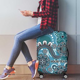 Personalised NAIDOC Week 50 Years Deadly Always Luggage Cover Teal Aboriginal Artwork Dot Painting LT9